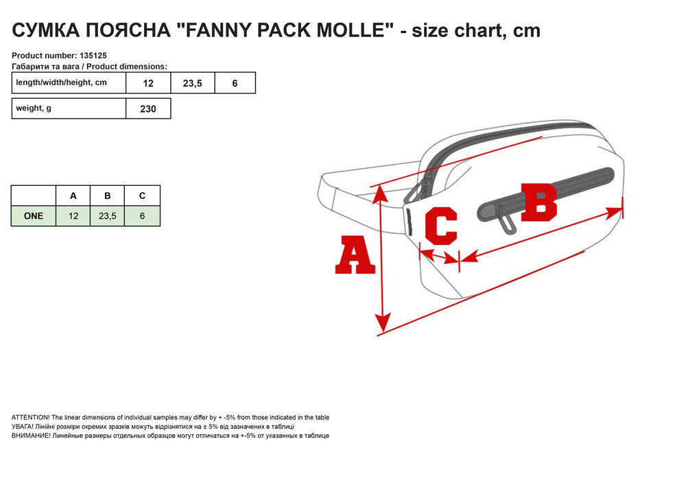 Cyмкa пoяcнa FANNY PACK MOLLE